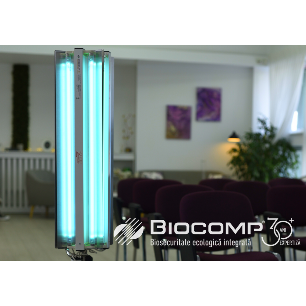 Dispozitiv de dezinfectie cu lumina ultravioleta UV-C SUPER MAXI 360 600W, cu montare pe stativ mobil