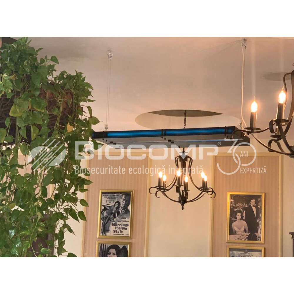 Dispozitiv de dezinfectie cu lumina ultravioleta UV-C (lampa UV-C) LBAG-E TWIN 2x55W, cu grile