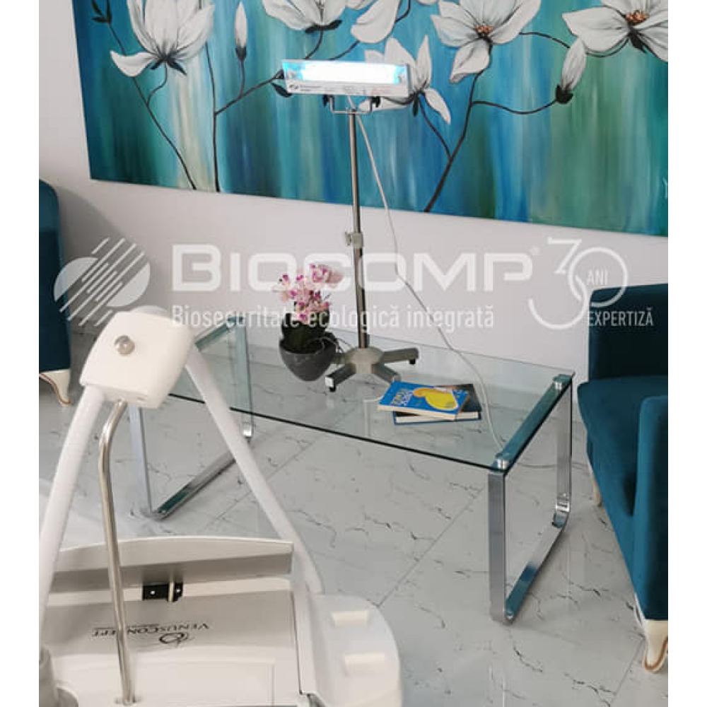 Dispozitiv de dezinfectie cu lumina ultravioleta UV-C (lampa UV-C) LBA 15W, cu montare pe ministativ
