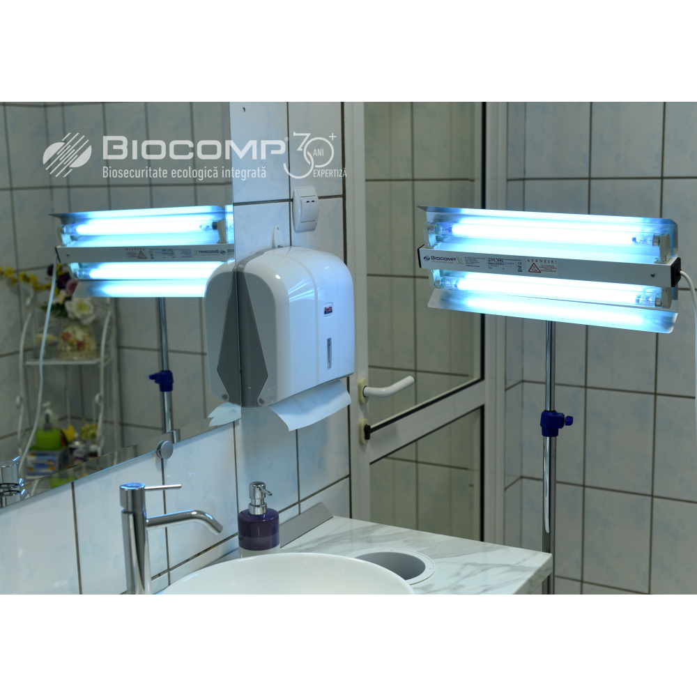 Dispozitiv de dezinfectie cu lumina ultravioleta UV-C (lampa UV-C) LBA-ER 2x15W, cu montare pe perete