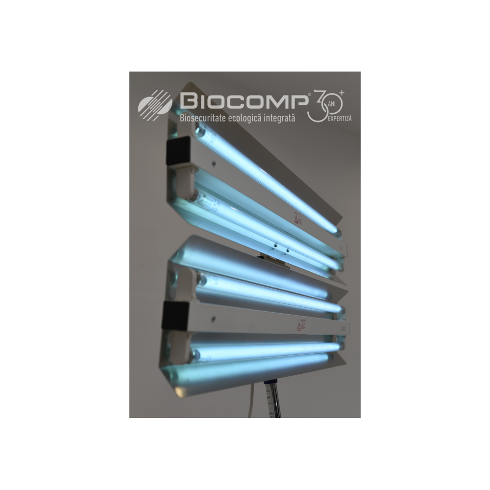 Dispozitiv de dezinfectie cu lumina ultravioleta UV-C (lampa UV-C) LBA-ER 2x55W, cu montare pe stativ mobil