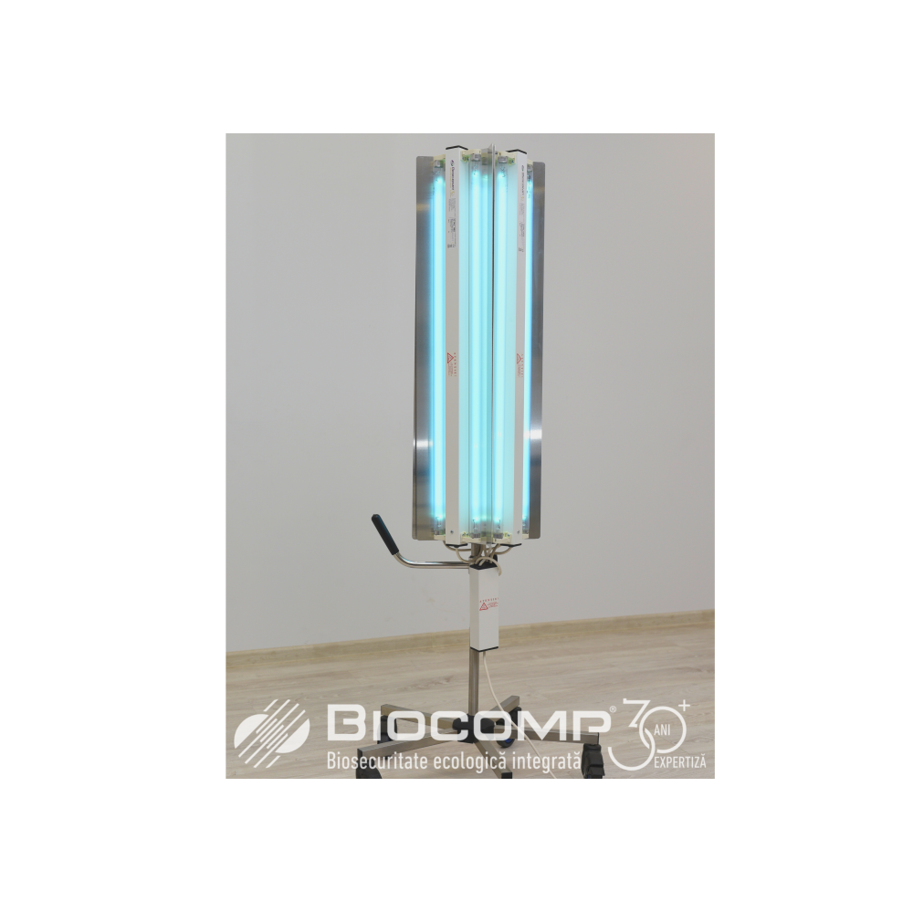 Dispozitiv de dezinfectie cu lumina ultravioleta UV-C SUPER MAXI 360 600W, cu montare pe stativ mobil