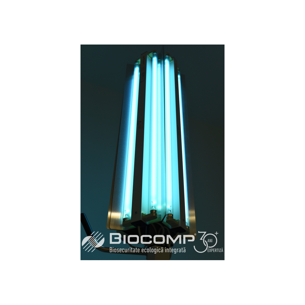 Dispozitiv de dezinfectie cu lumina ultravioleta UV-C SUPER MAXI 360 600W PRO, cu montare pe stativ mobil