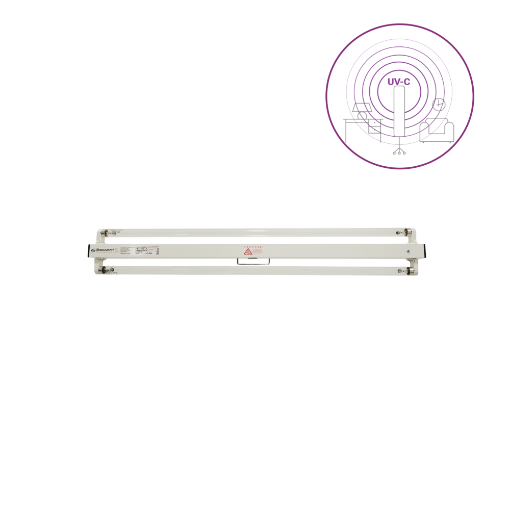 Dispozitiv de dezinfectie cu lumina ultravioleta UV-C (lampa UV-C) LBA-E 2x30W, cu montare pe perete