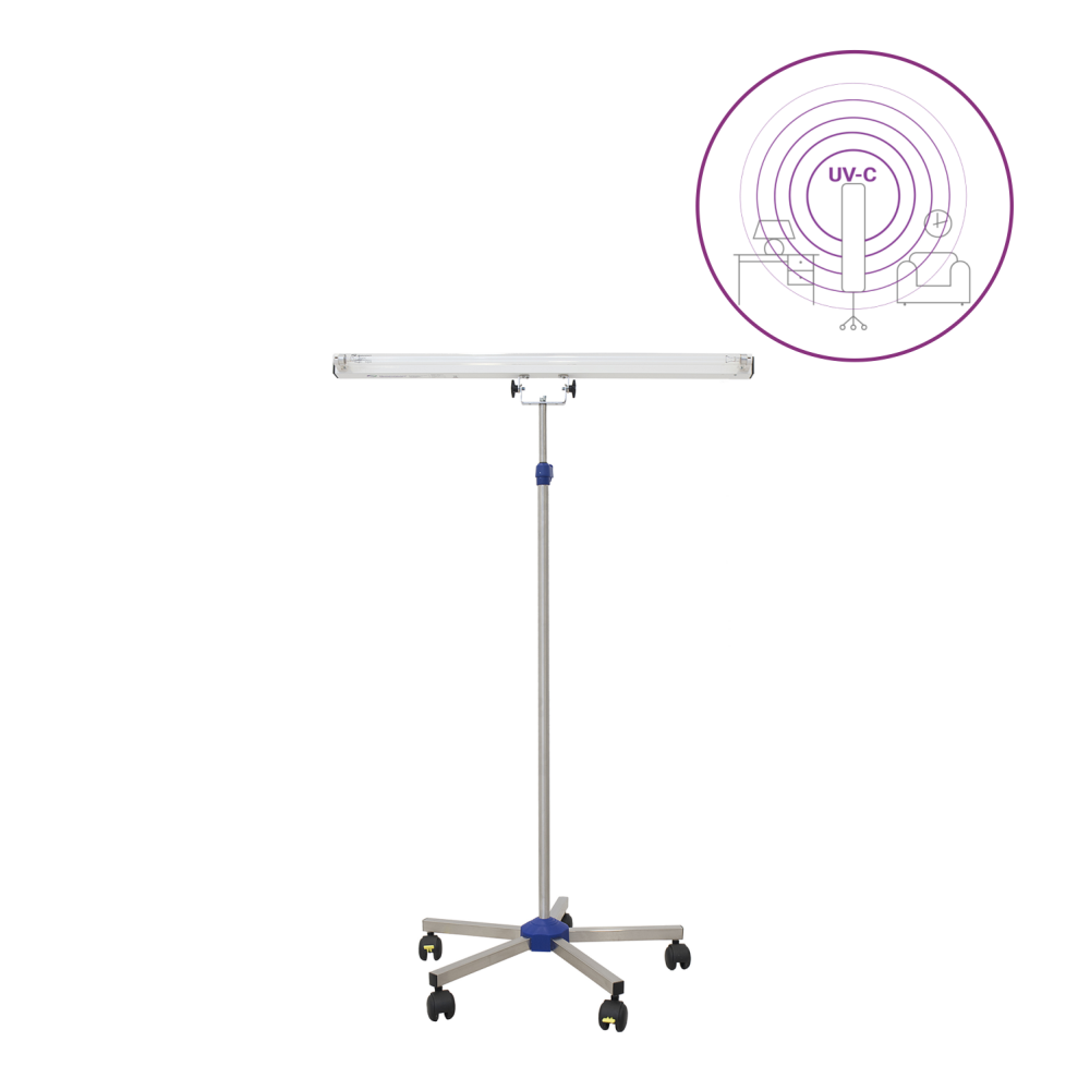 Dispozitiv de dezinfectie cu lumina ultravioleta UV-C (lampa UV-C) LBA-E 30W, cu montare pe stativ mobil
