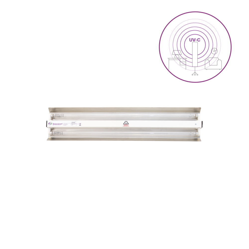 Dispozitiv de dezinfectie cu lumina ultravioleta UV-C (lampa UV-C) LBA-ER 2x15W, cu montare pe perete