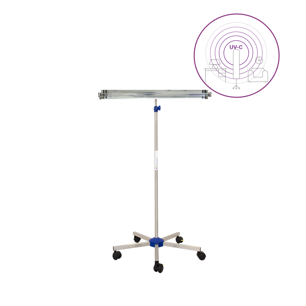 Dispozitiv de dezinfectie cu lumina ultravioleta UV-C (lampa UV-C) LBA-ER 55W, cu montare pe stativ mobil