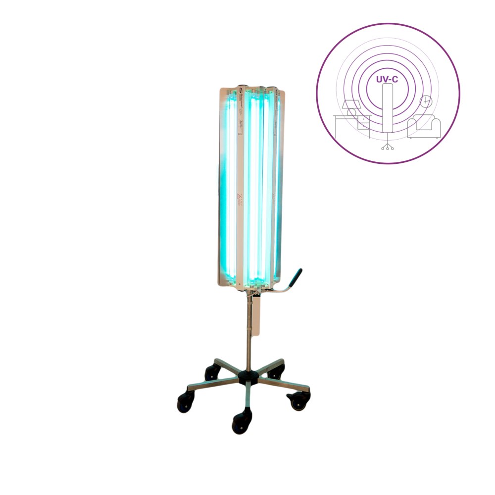 Dispozitiv de dezinfectie cu lumina ultravioleta UV-C MAXI 360 440W, cu montare pe stativ mobil