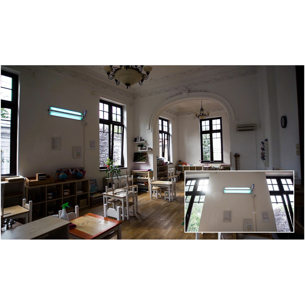Dispozitiv de dezinfectie cu lumina ultravioleta UV-C (lampa UV-C) LBA-ER 2x15W, cu montare pe perete