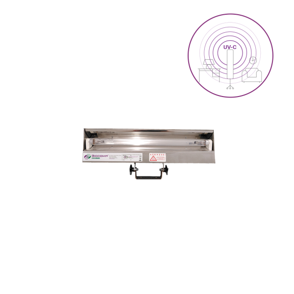 Dispozitiv de dezinfectie cu lumina ultravioleta UV-C (lampa UV-C) LBAI 15W, din inox, cu montare pe perete