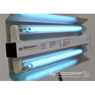 Dispozitiv de dezinfectie cu lumina ultravioleta UV-C (lampa UV-C) LBA-ER 2x15W, cu montare pe perete