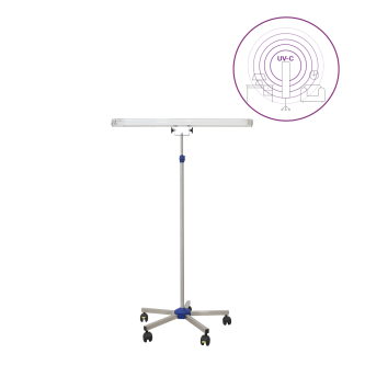 Dispozitiv de dezinfectie cu lumina ultravioleta UV-C (lampa UV-C) LBA-E 30W PRO, cu montare pe stativ mobil