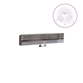 Dispozitiv de dezinfectie cu lumina ultravioleta UV-C (lampa UV-C) LBAI 2x15W, din inox, cu montare pe perete