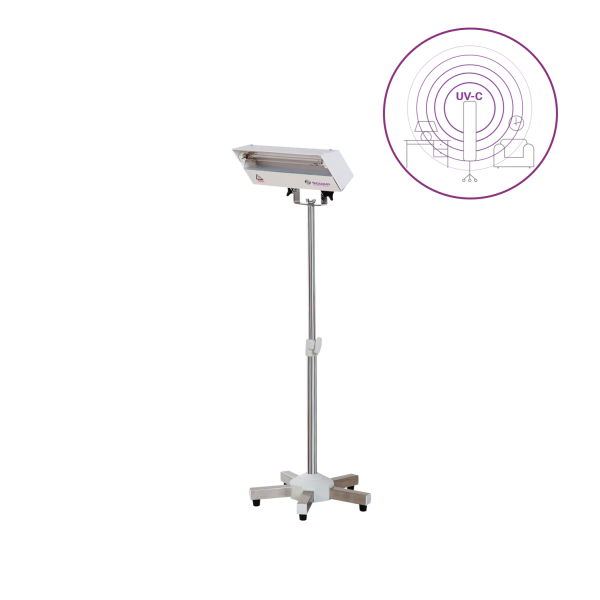 Dispozitiv de dezinfectie cu lumina ultravioleta UV-C (lampa UV-C) LBA 8W, cu montare pe ministativ