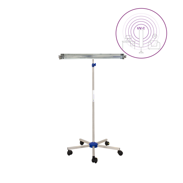 Dispozitiv de dezinfectie cu lumina ultravioleta UV-C (lampa UV-C) LBA-ER 30W, cu montare pe stativ mobil