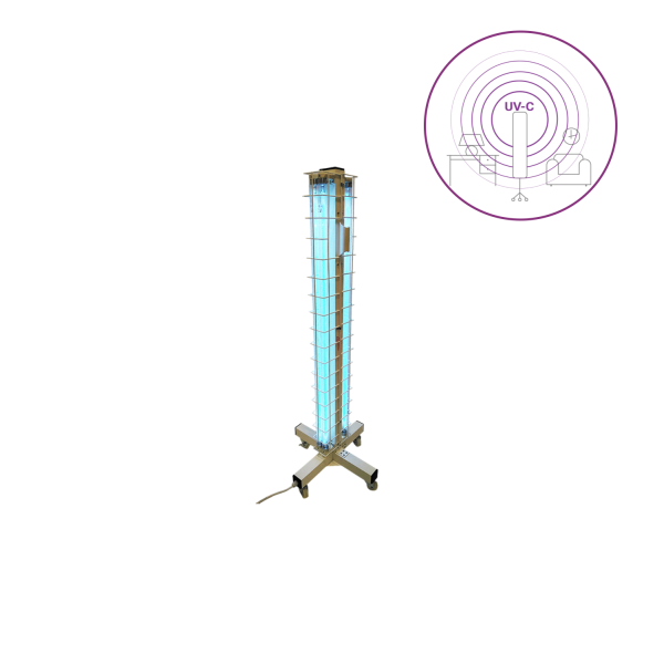 Dispozitiv de dezinfectie cu lumina ultravioleta UV-C MINI 360 4x15W, cu montare pe cadru mobil