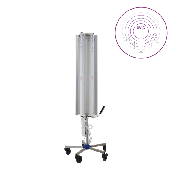 Dispozitiv de dezinfectie cu lumina ultravioleta UV-C SUPER MAXI 360 600W PRO, cu montare pe stativ mobil